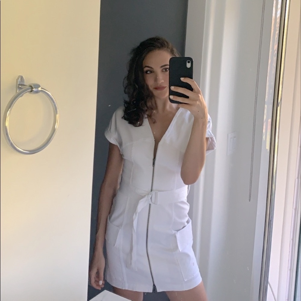 ALC WHITE DENIM ZIP DRESS SIZE 2 - worn once